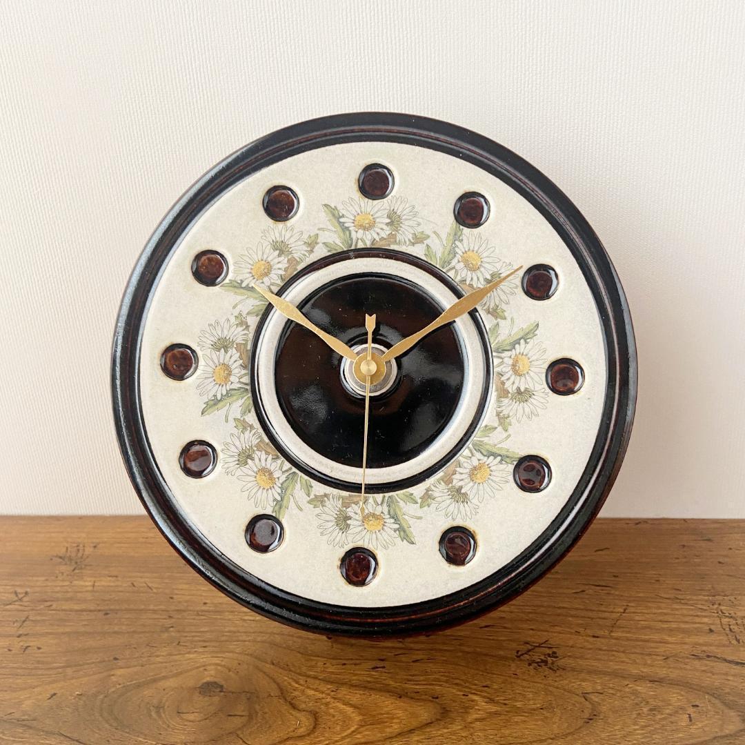 ロールストランド 陶器製 ヴィンテージ 壁掛け時計 電波時計に交換済