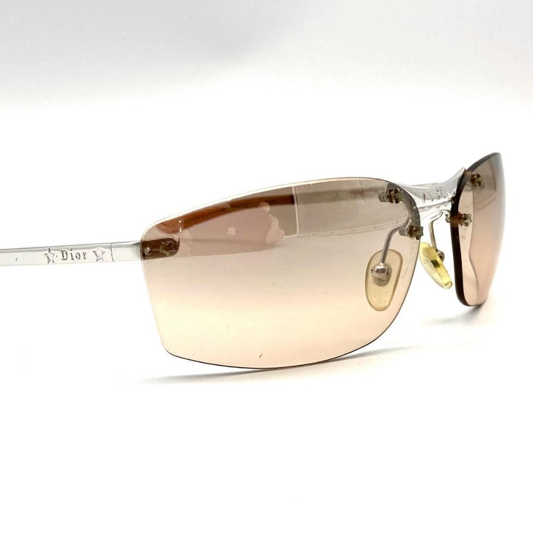 クリスチャンディオール サングラス メタル ピンクブラウン シルバー 71027