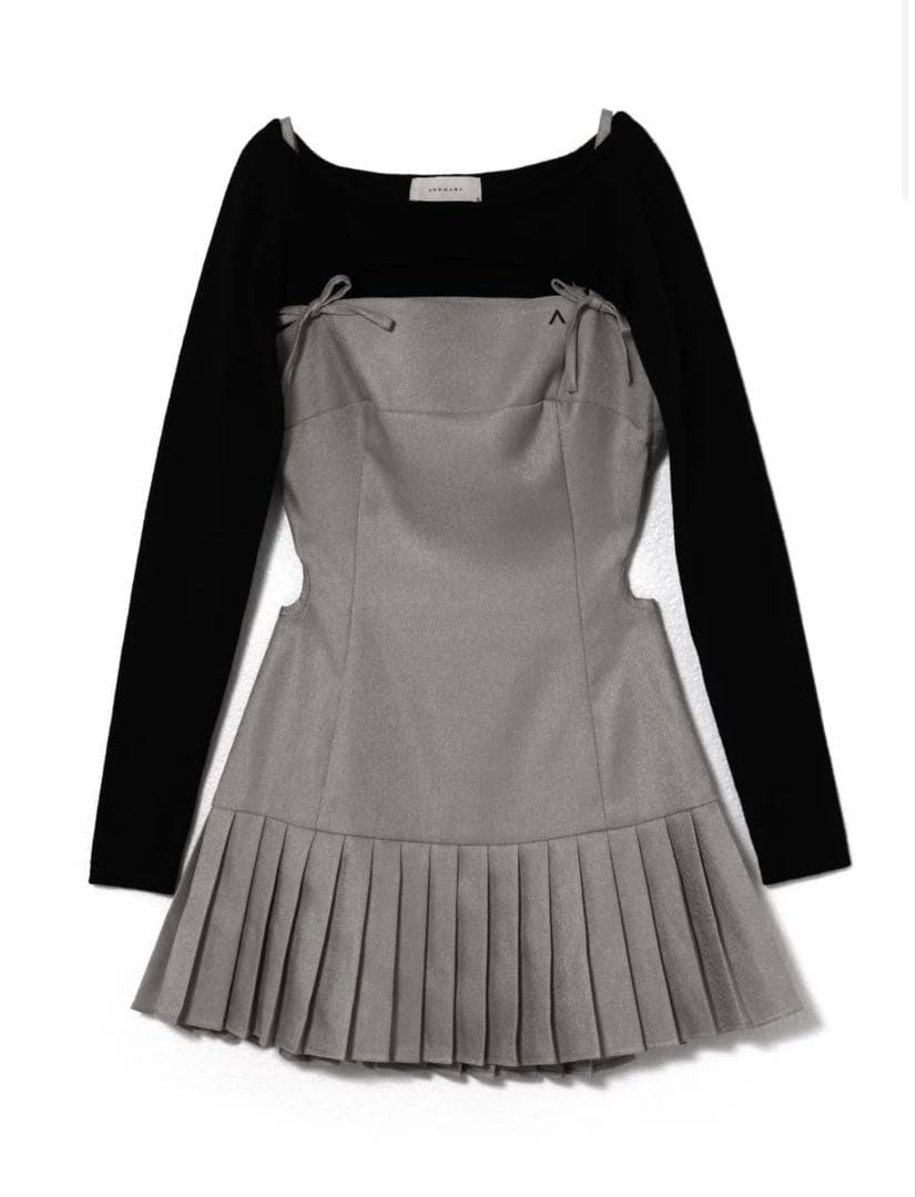 ワンピース andmary Karen knit set mini dress gray m