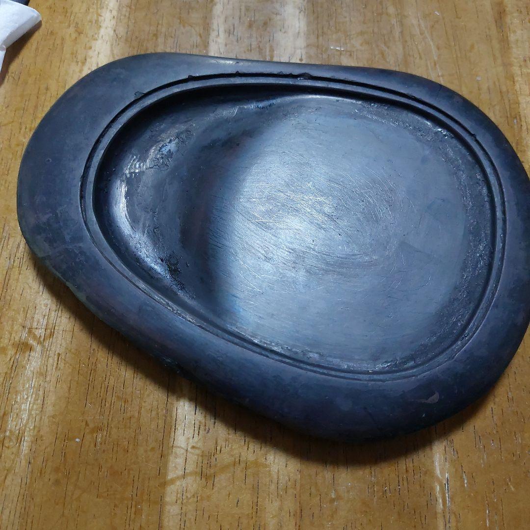 硯　渭原石 梅の花 の彫刻 古物 傷 汚れあり 壊れなし 長期保管品