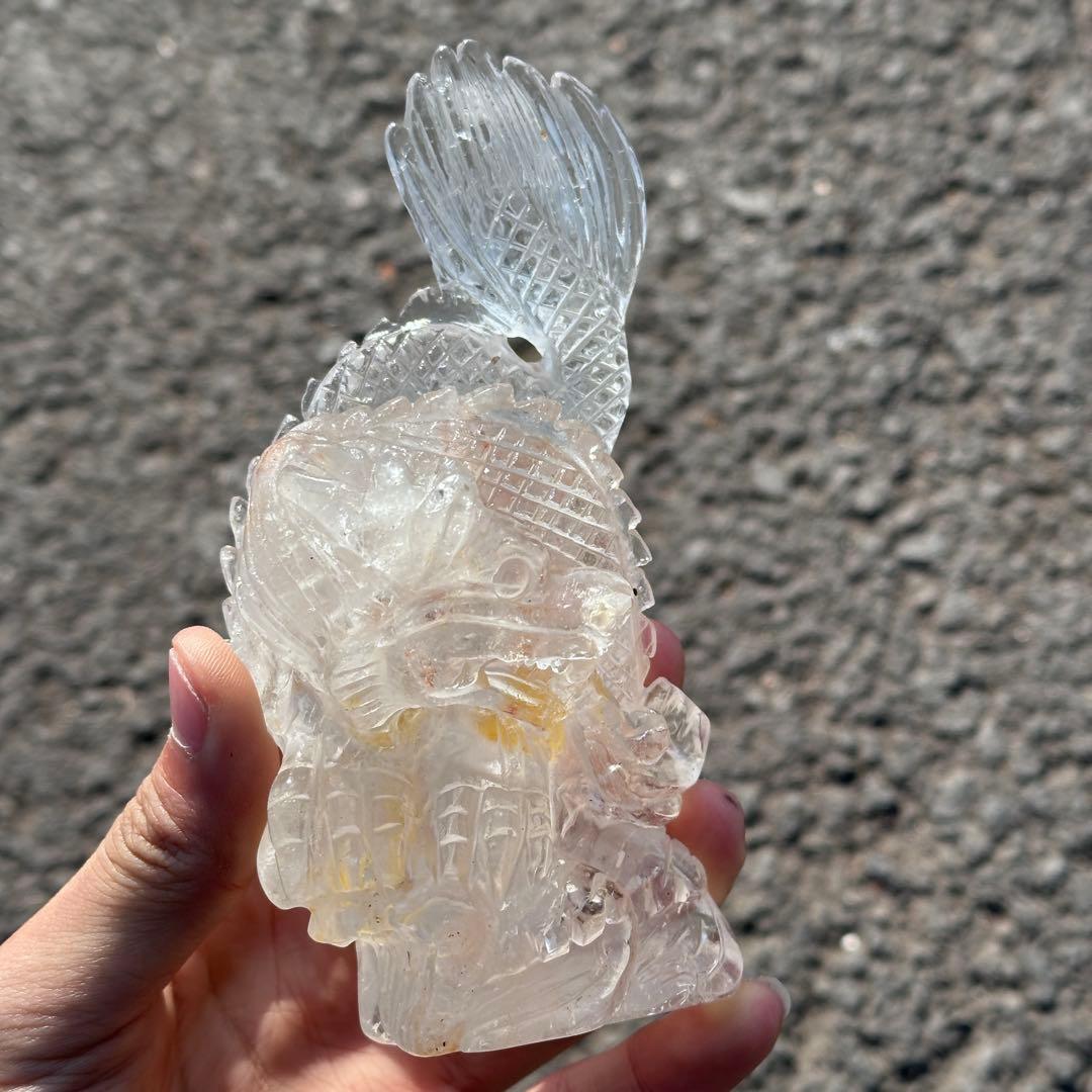 天然石水晶の龍　置物　ご購入前に在庫確認必要G.277