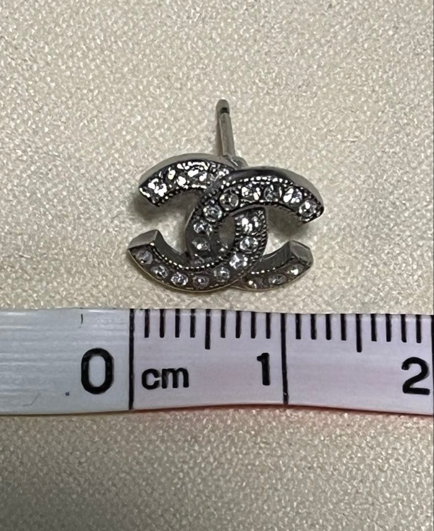 正規品 シャネル ピアス 片耳 ココマーク シルバー F20V ラインストーン