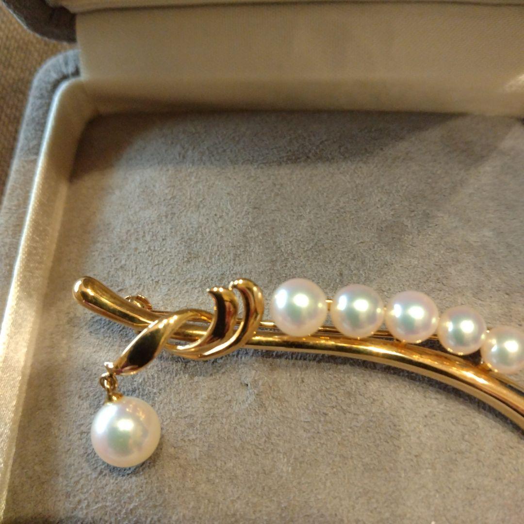 ミキモト　k18YG アコヤ真珠　エレガントブローチ