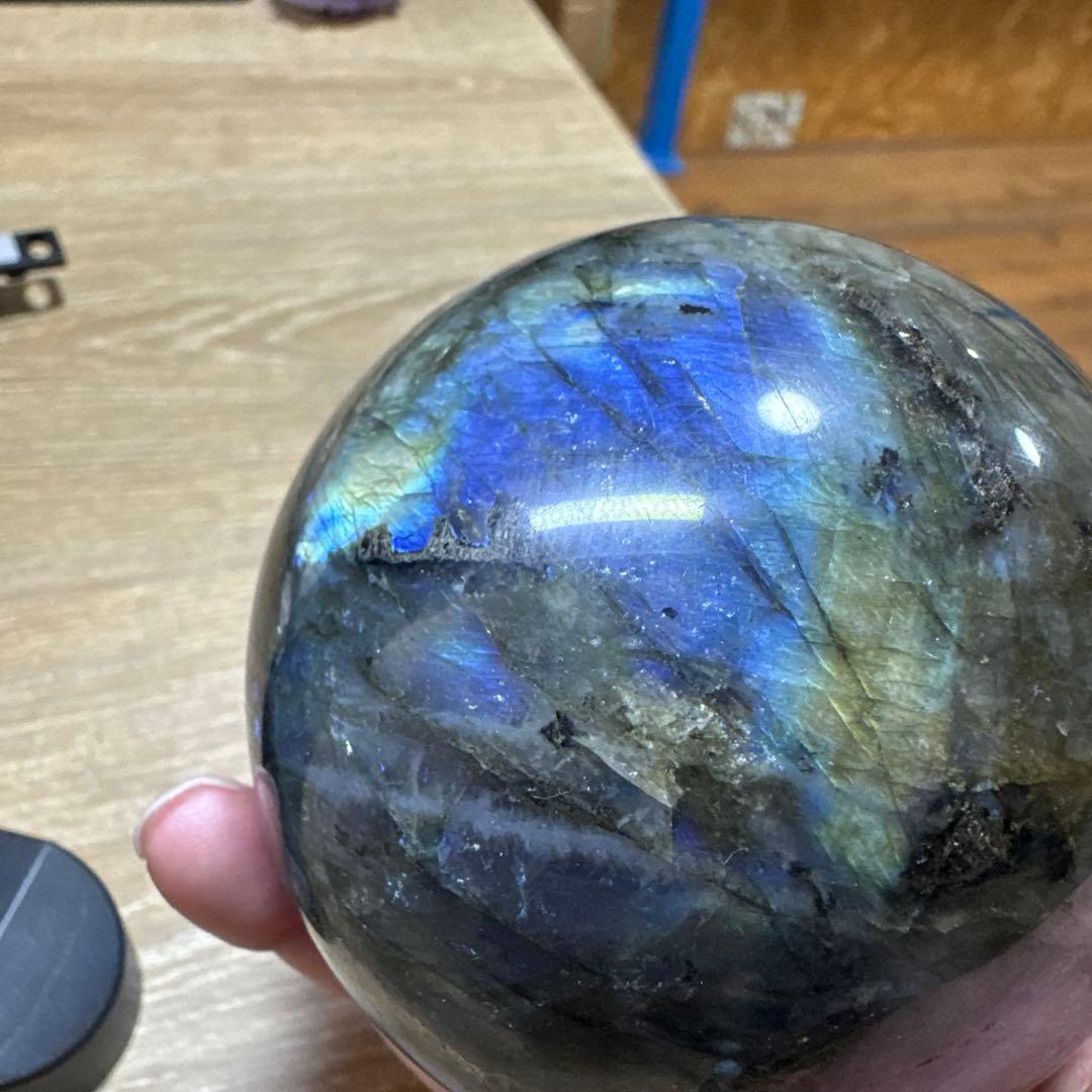 美シラー　ラブラドライトスフィア　丸玉　約8.2cm