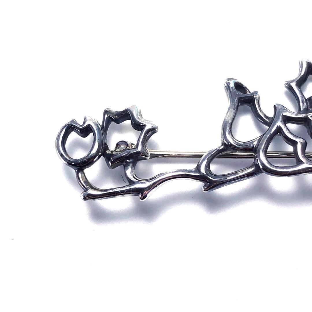 【美品・箱付き】ティファニー／ホタルブクロ ピンブローチ SV925