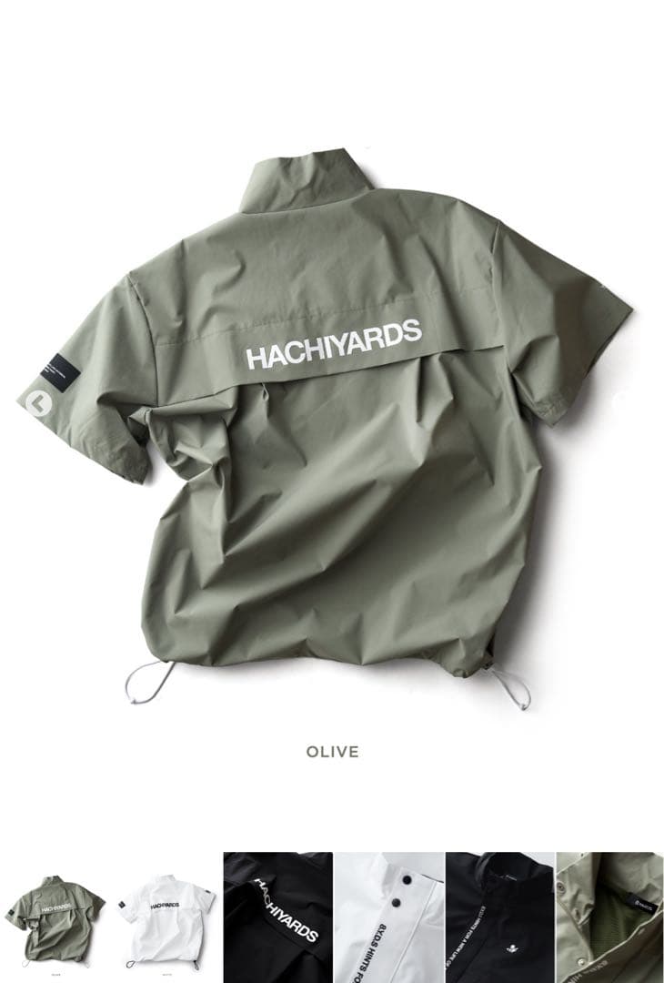 HACHYARDS オリーブ ハーフジップシャツ