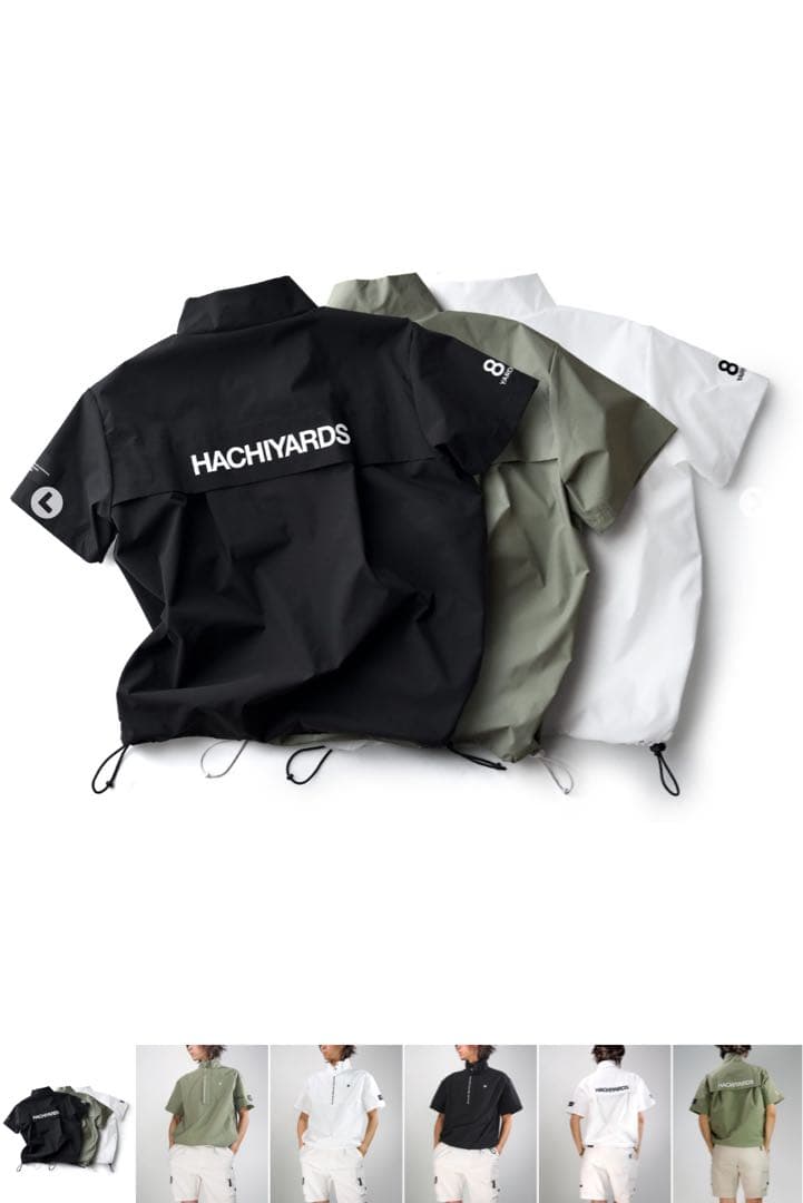 HACHYARDS オリーブ ハーフジップシャツ