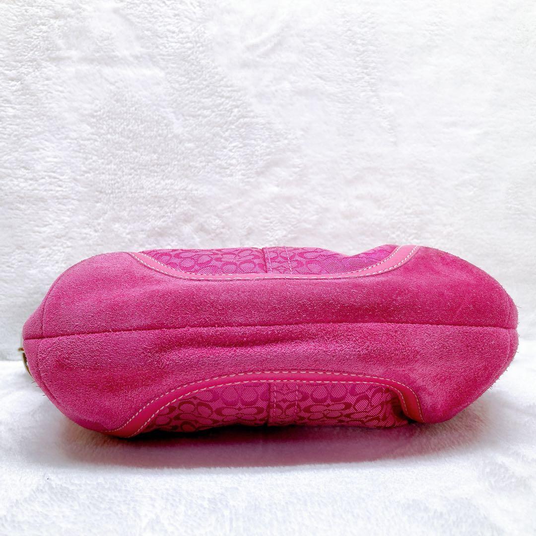 バッグ Coach Soho Hobo Suede Leather Pink Rare