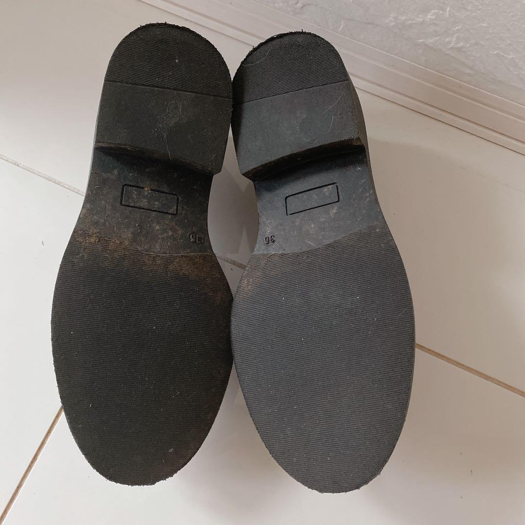 FABIO RUSCONI タンクソール 黒 ローファー　23cm