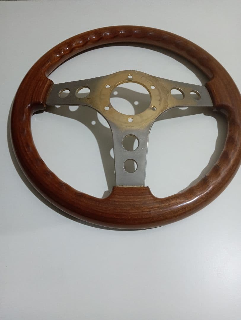 O·B·A　ウッドステアリング 3本スポーク(当時物)