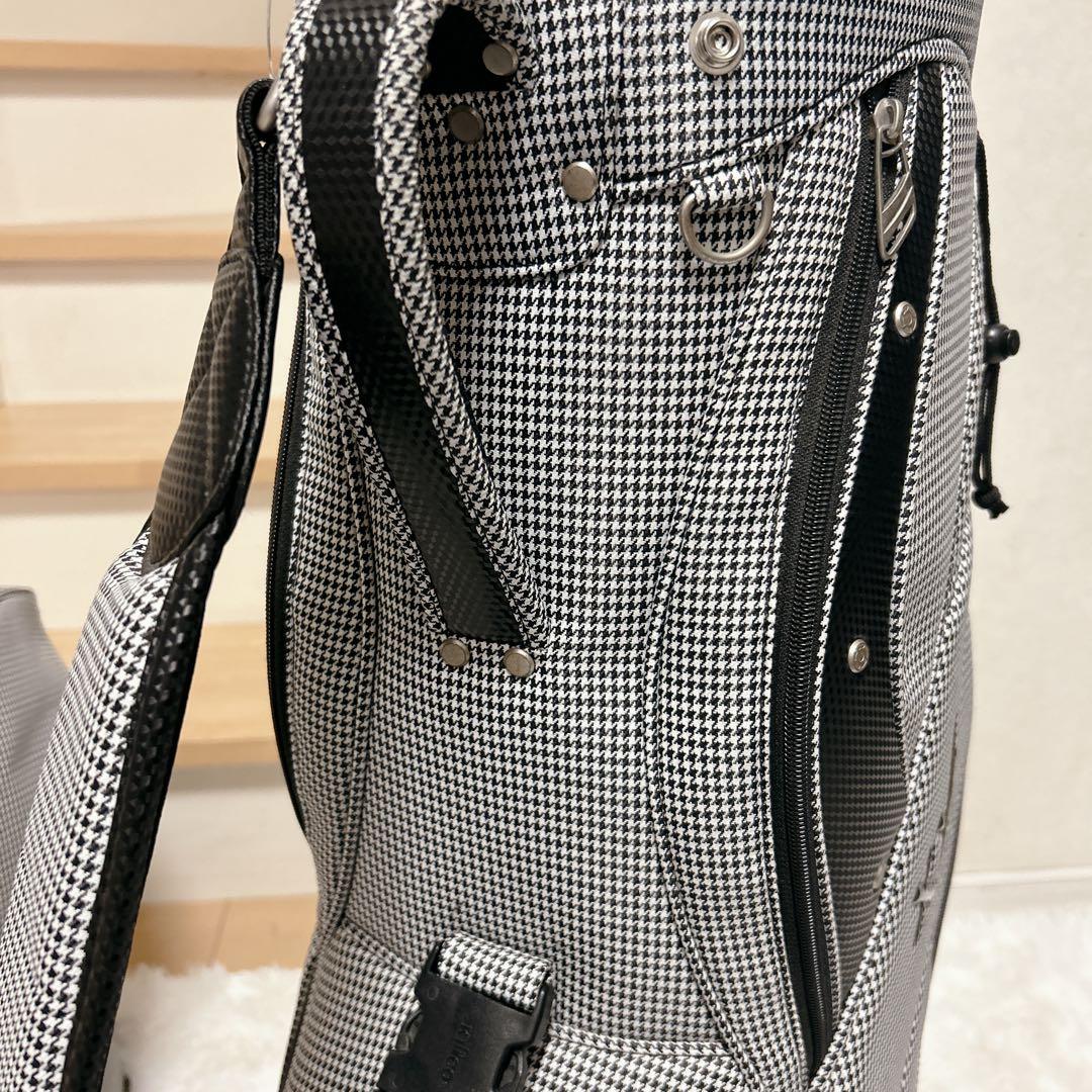 XXIOゼクシオ メンズ 大型キャディバッグ 千鳥格子柄 トラベルカバー付属