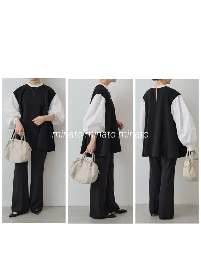 たま 新品タグ付きビアズリー レイヤード風ボリューム袖ブラウス F