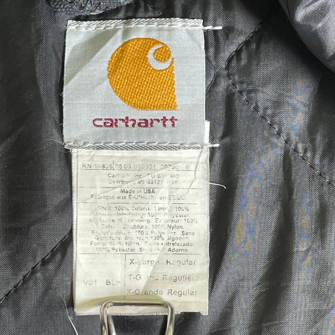 USA製◆00s carhartt【XL】ダックベスト/企業ロゴパッチ