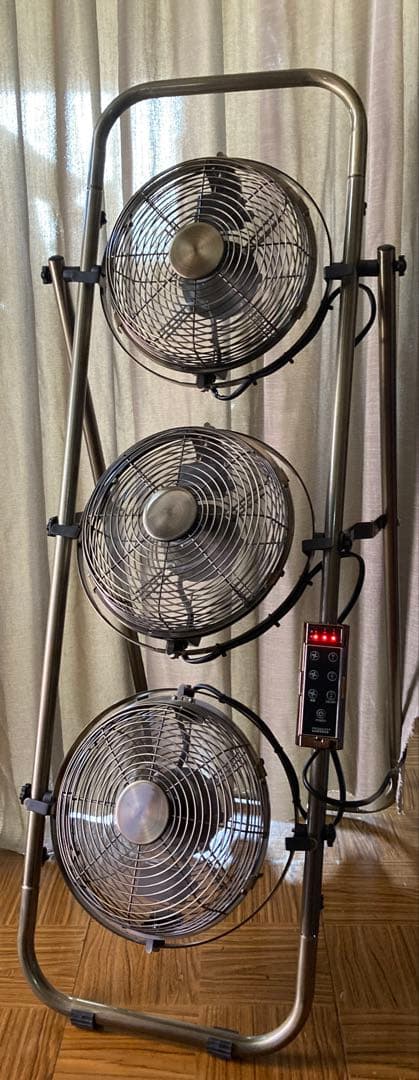 メタルトリプルファン 扇風機 インテリア おしゃれ イエローゴールド 希少品