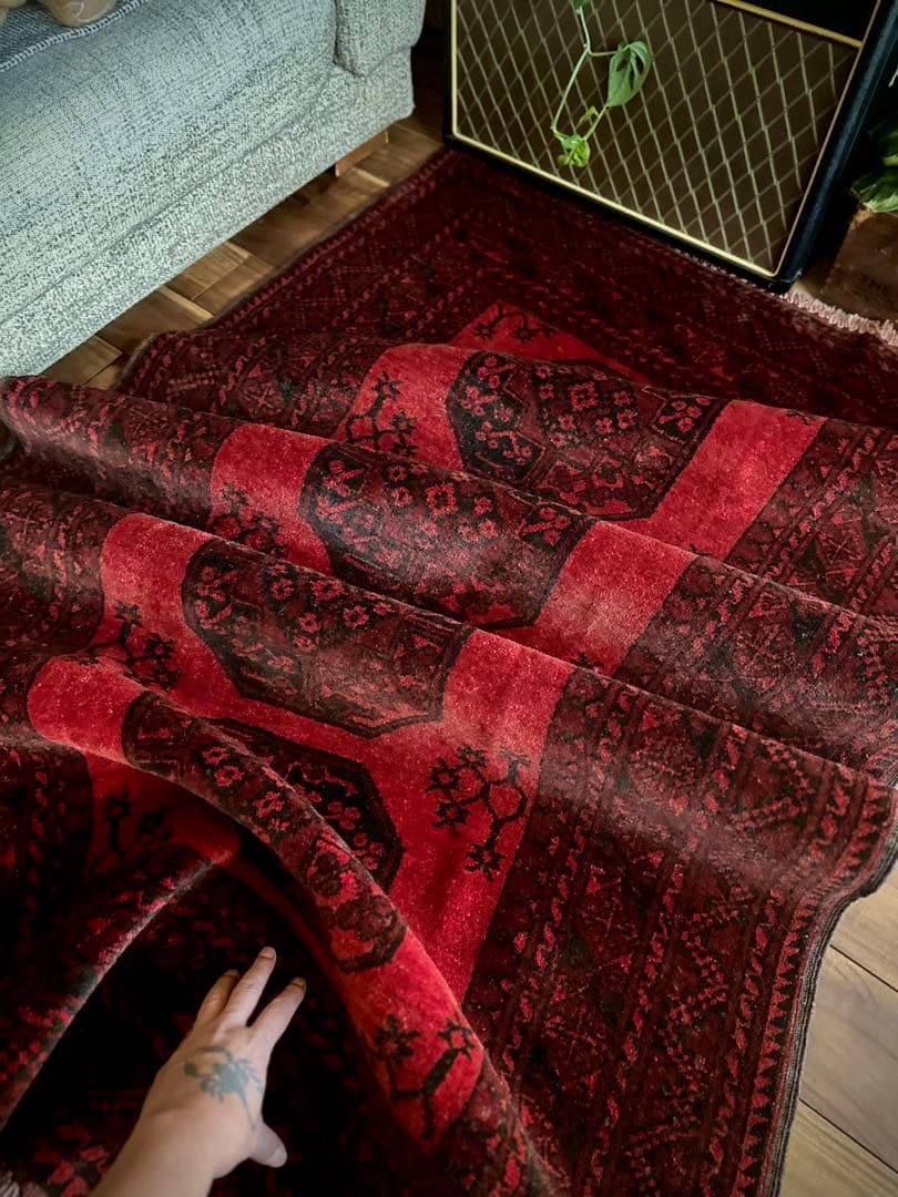 トライバルラグ　ヴィンテージラグ　トルクメン　エルサリ　プリミティブアート　美品