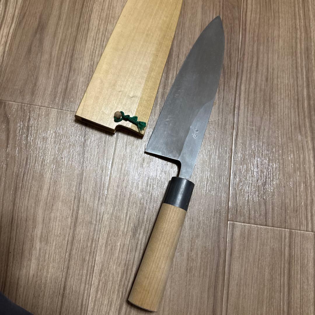 有次　出刃包丁　白ニ鋼　刃渡り24cm