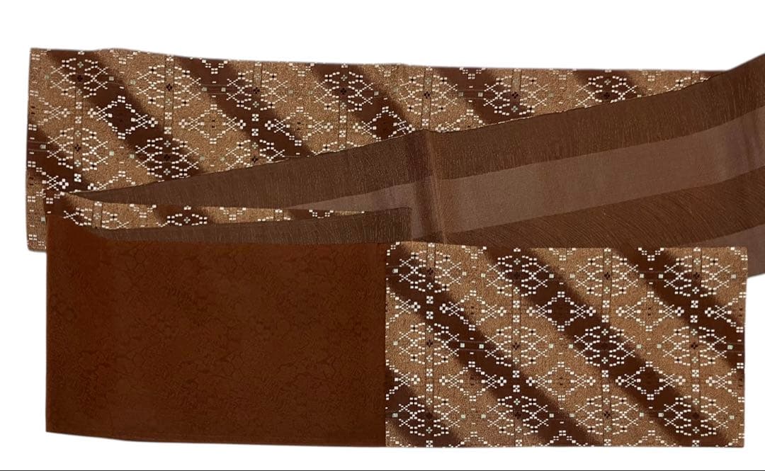 西陣 花織 袋帯 六通柄 正絹 未使用 イ6357