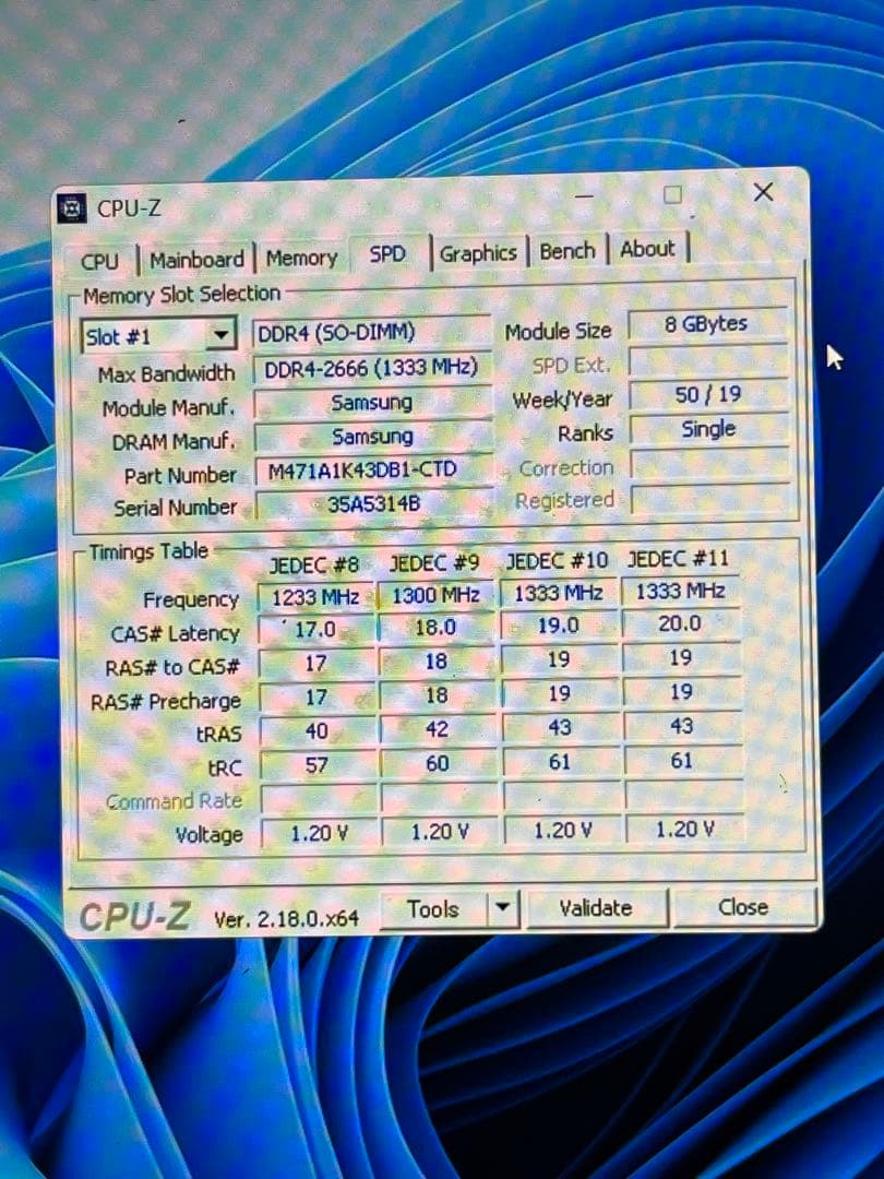 DDR4 16GB 2666MHz　(8GB✕2枚) ノートパソコン用