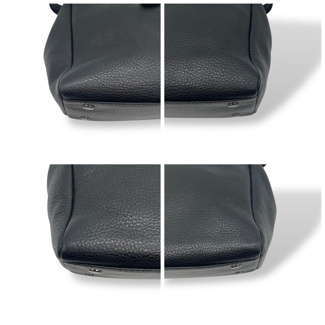 未使用級 土屋鞄 クラルテ ハンディカフェトート シボ革 ブラック