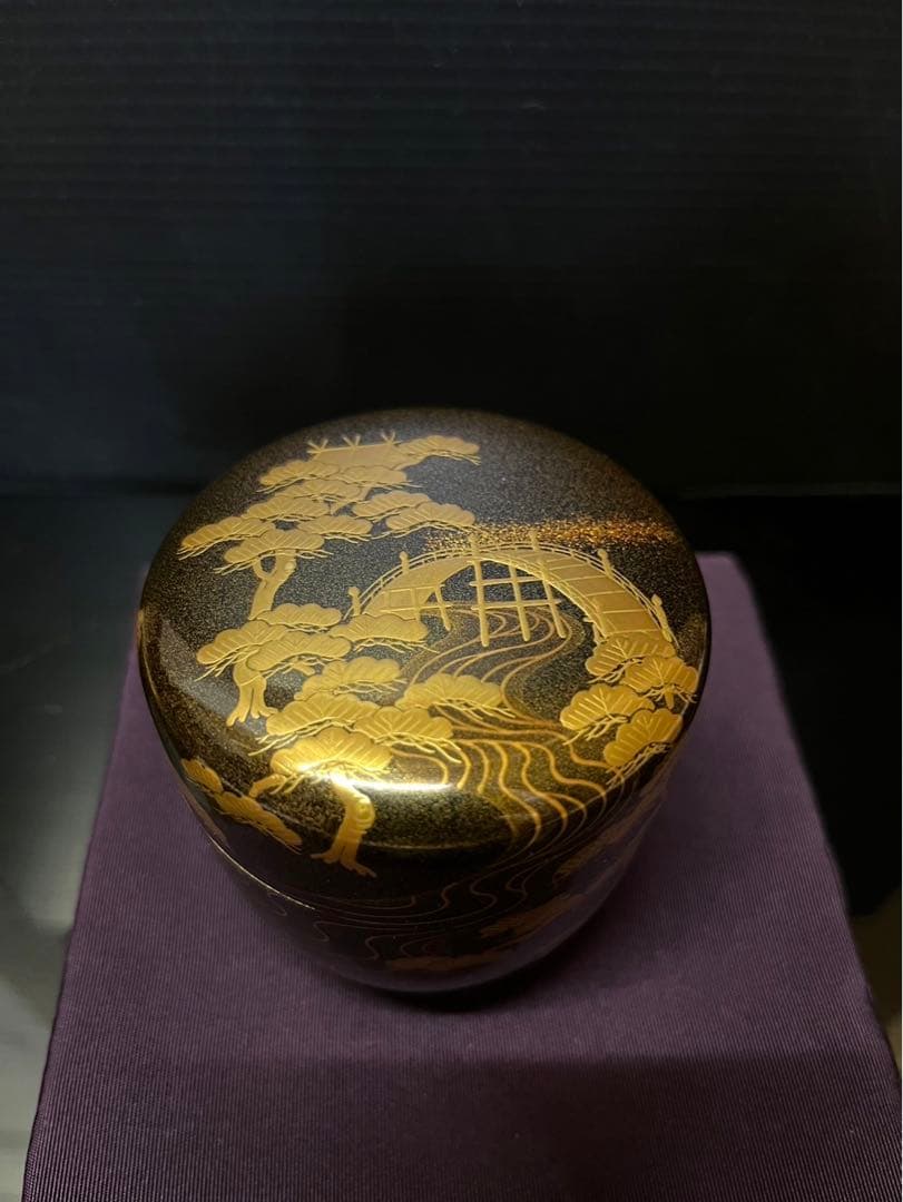 加賀蒔絵師　中村宗尹　住吉蒔絵　大棗