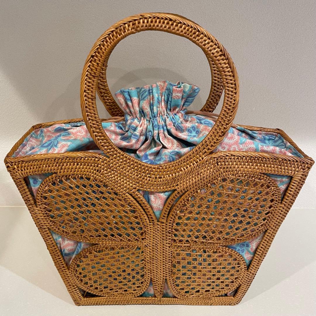 【未使用美品】インドネシア　バリ島　アシタバ　ASHITABA　カゴバッグ