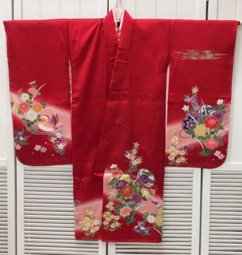 ❪5813❫ ♥ 七五三 三歳 女の子 正絹 日本製 ♥