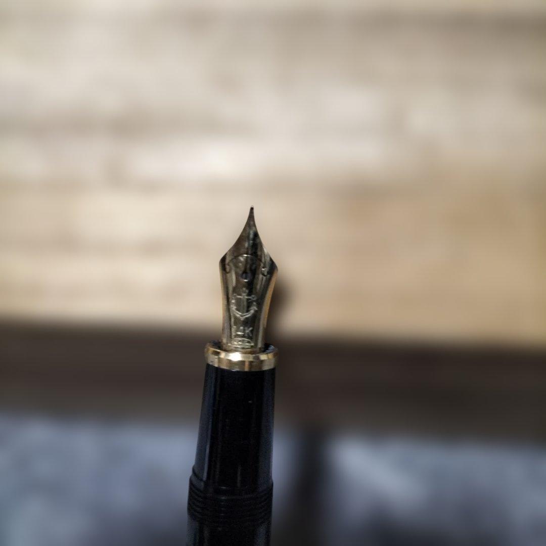 14K SAILOR 黒色プラスチック万年筆 金色装飾