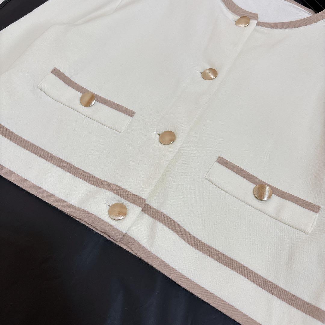 2024年モデル☆フォクシー カーディガンTimeless 金ボタン バイカラー