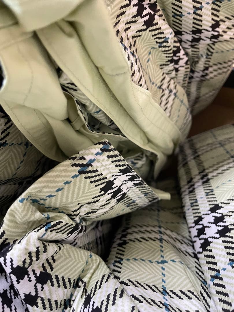 BURBERRYダウンケット 150x200cm 羽毛肌掛け布団グリーンチェック