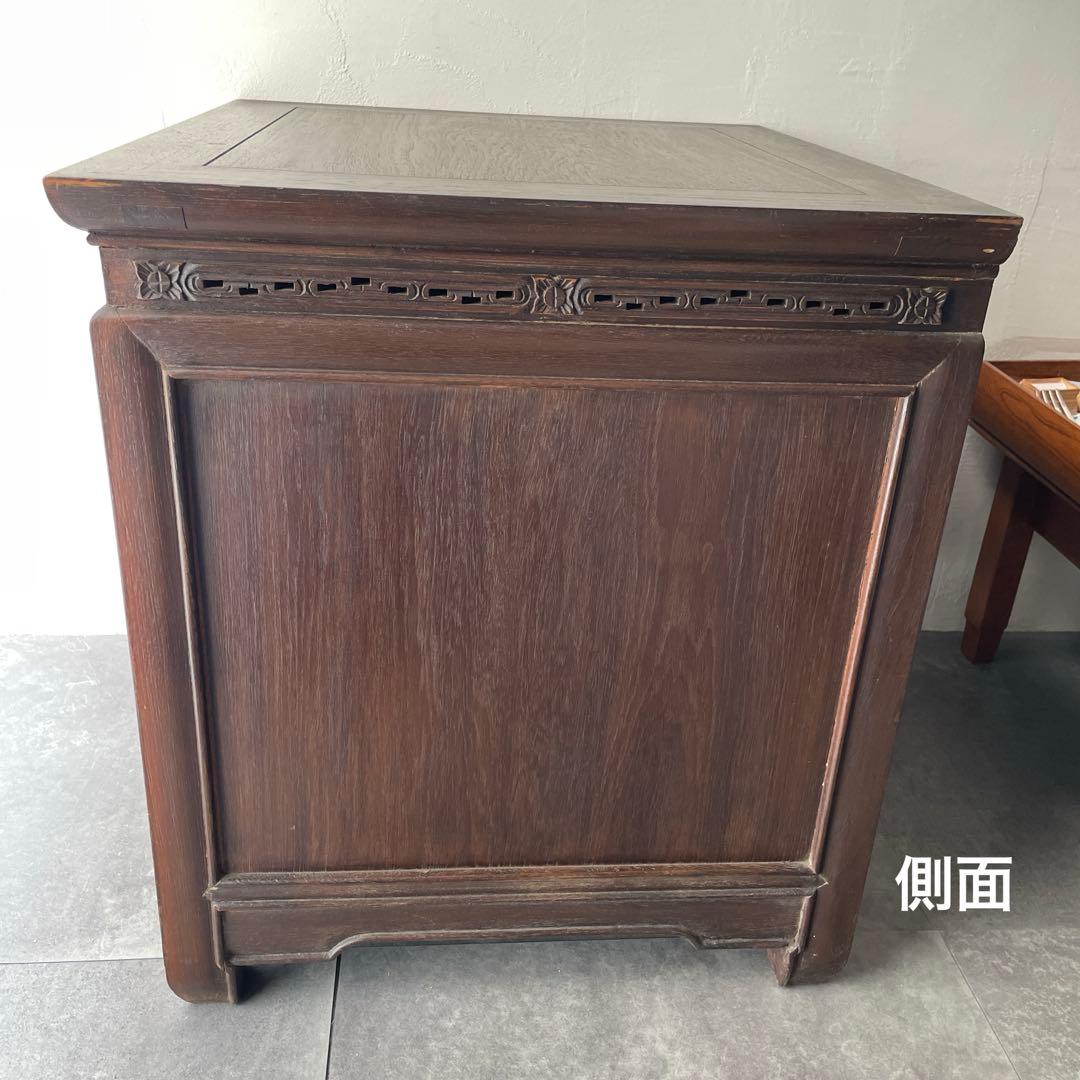 木製　唐木家具　キャビネット　カップボード　ヴィンテージ　李朝　両開き　棚