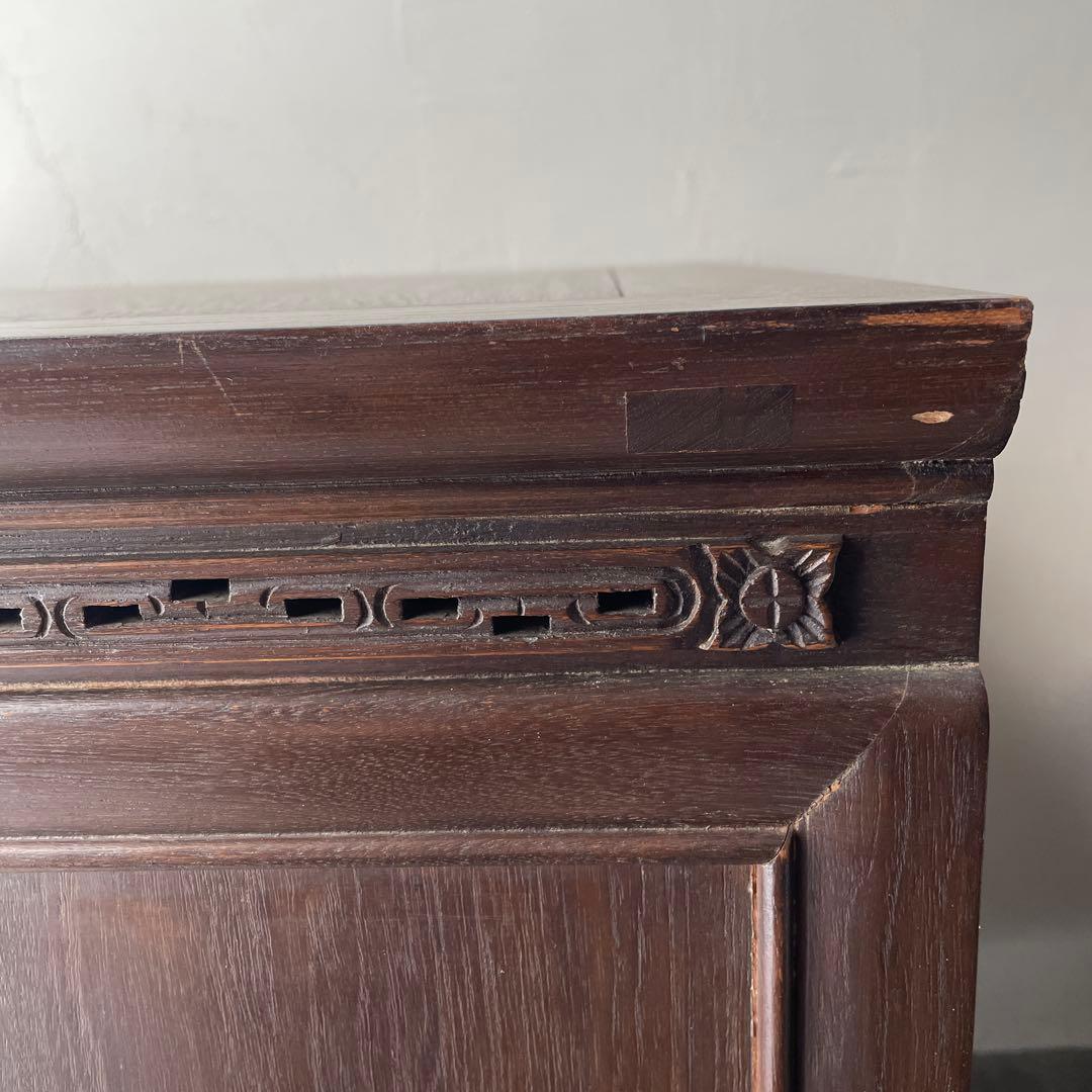 木製　唐木家具　キャビネット　カップボード　ヴィンテージ　李朝　両開き　棚