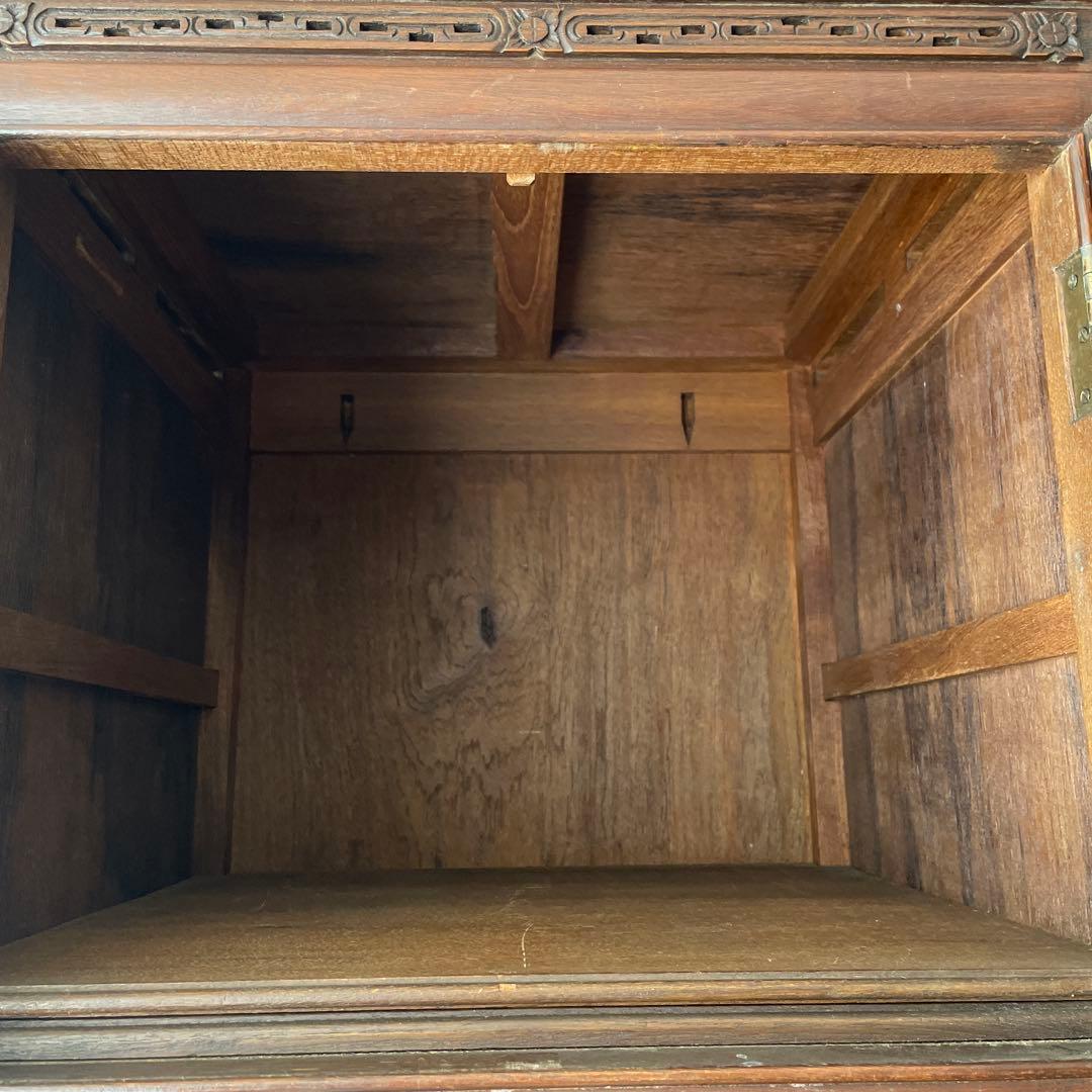 木製　唐木家具　キャビネット　カップボード　ヴィンテージ　李朝　両開き　棚