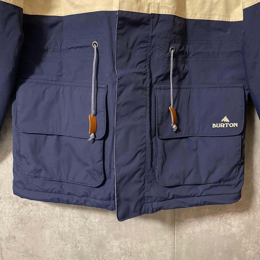 Burtonバートンスキーウェアスノーボードジャケットパーカーフード紺ネイビー白