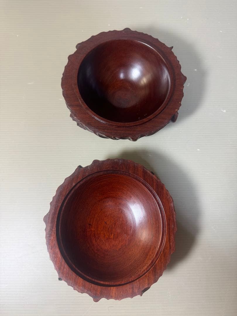 2466 香合　茶道具　古道具　骨董　　蓋物　一刀彫　美品