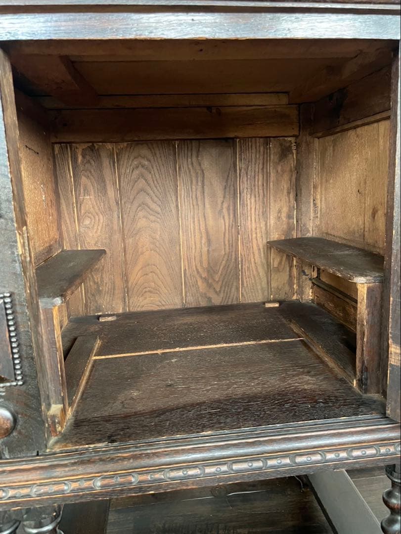 イギリス製 アンティーク キャビネット ヴィンテージ 棚 什器 引き出し 鍵付き