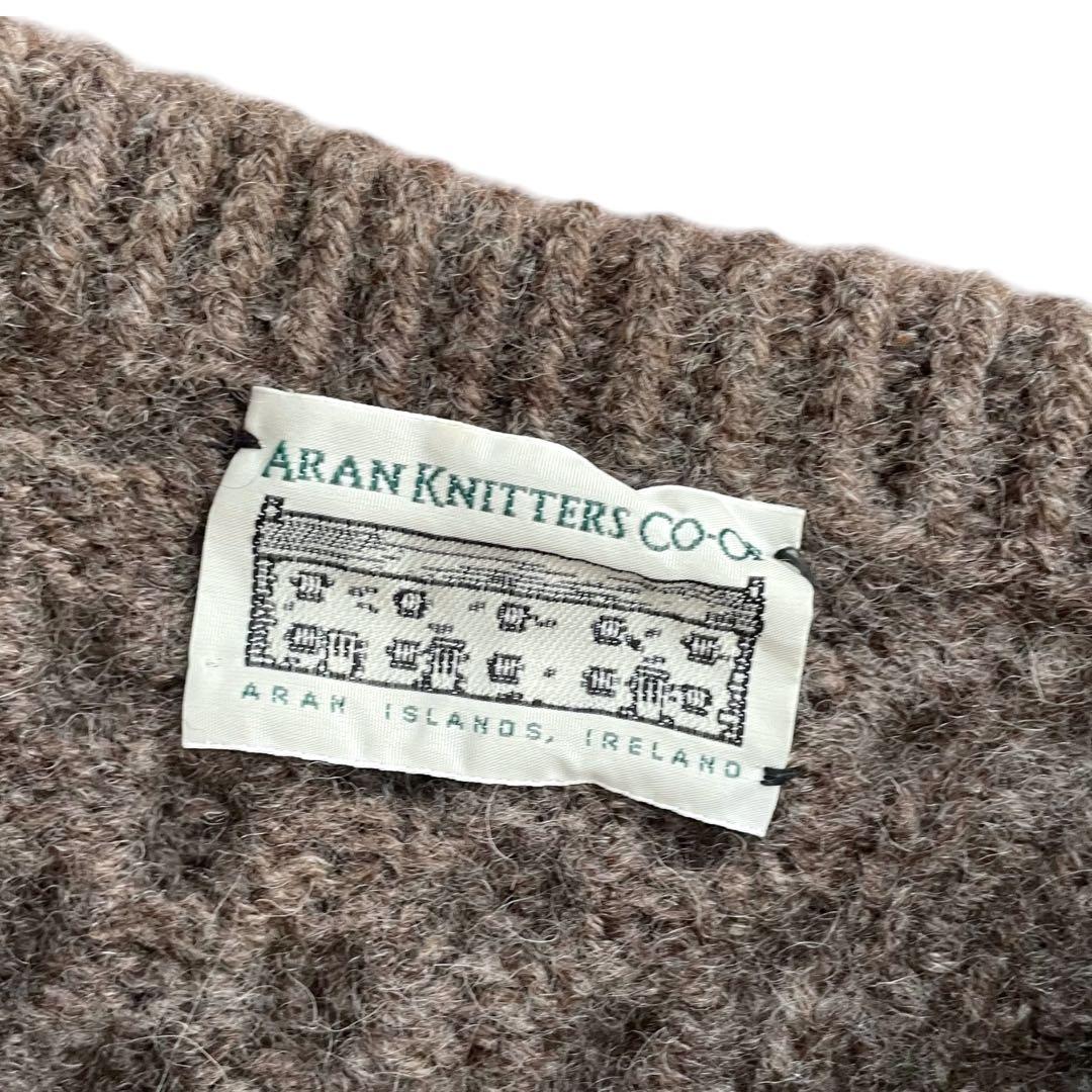 【美品】ARAN KNITTERS 90s アランニット セーター ブラウン
