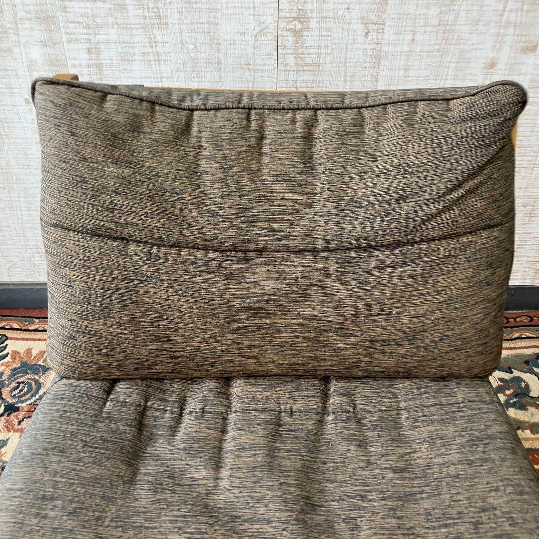 ④ 北欧レトロ ミキモク 雅 木製フレーム アームレスチェア 一人掛けソファー