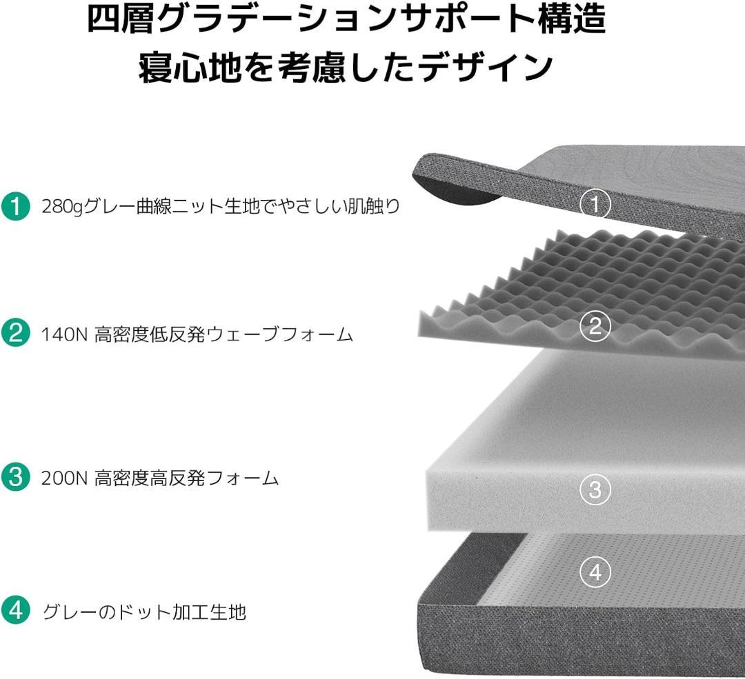 三つ折りマットレス シングル 厚さ10cm 高反発 硬め200N+硬め140N