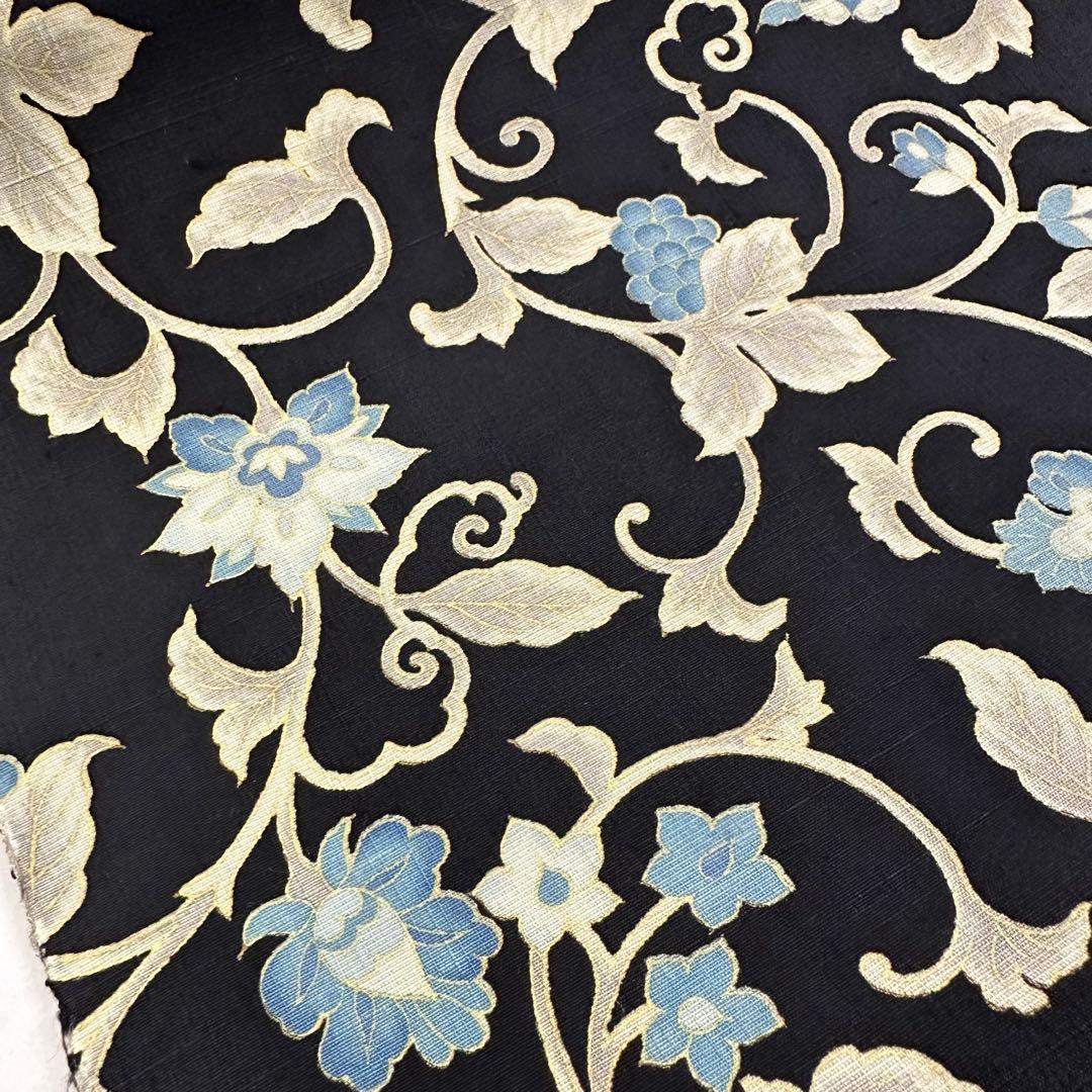 新品 正絹 九寸帯 名古屋帯 岡重 更紗 友禅 ムガ ムガシルク 未仕立品