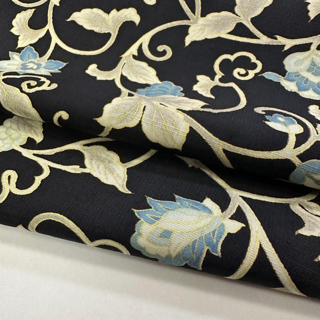 新品 正絹 九寸帯 名古屋帯 岡重 更紗 友禅 ムガ ムガシルク 未仕立品