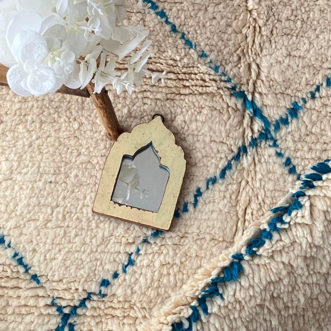 モロッコ111×171◇ダイヤ◇ ベニワレン　エメラルド　トルコヴィンテージラグ