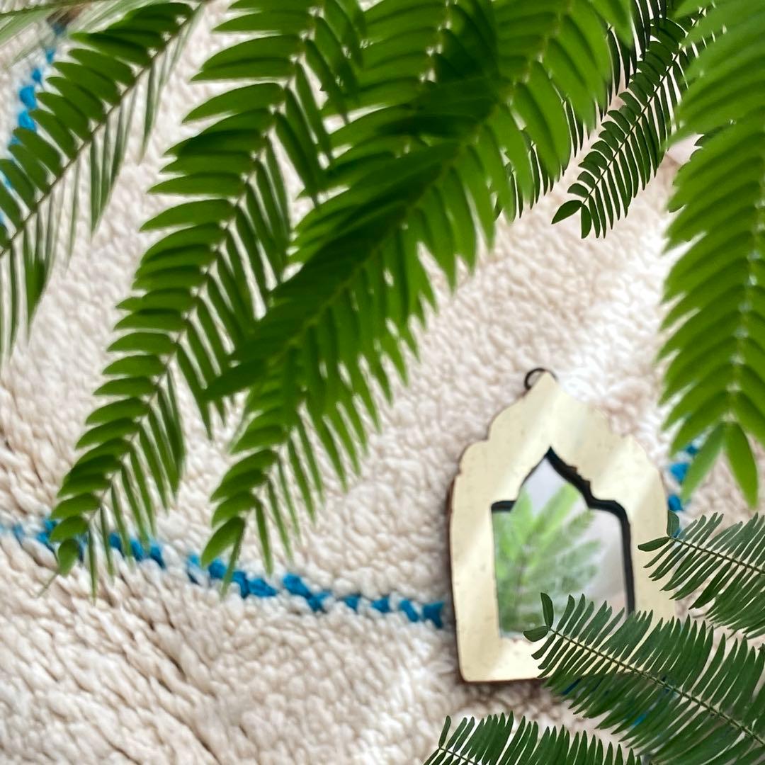 モロッコ111×171◇ダイヤ◇ ベニワレン　エメラルド　トルコヴィンテージラグ