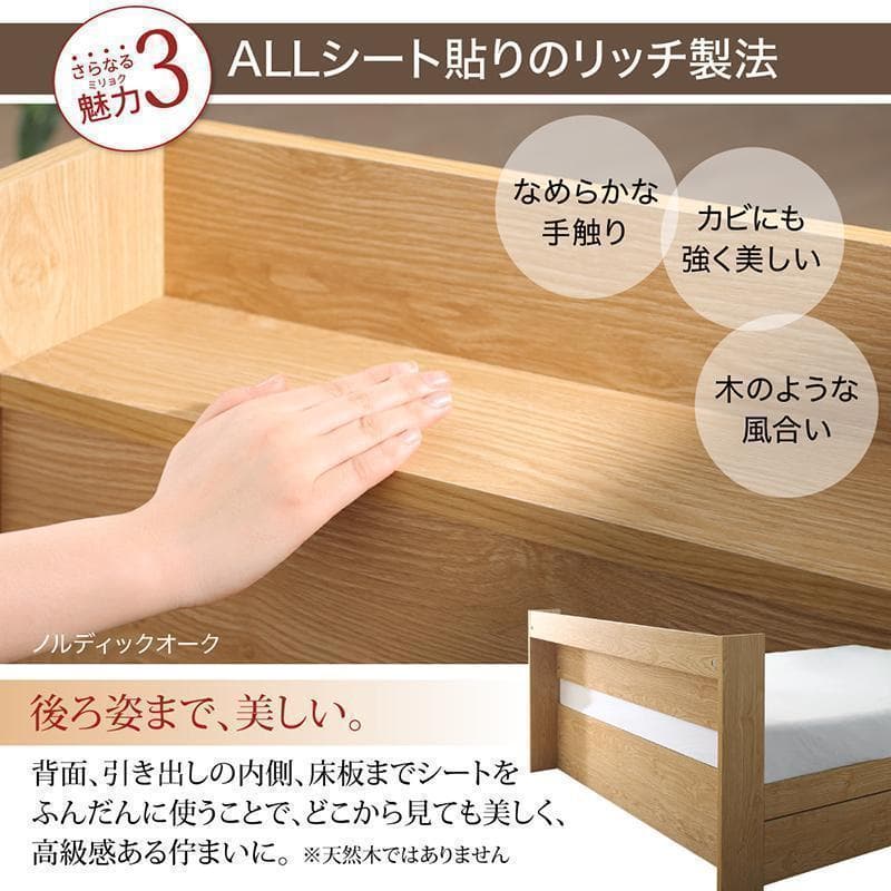 【ViViV】匠モデルマットレス ダブルベッド 収納 棚 2口コンセント