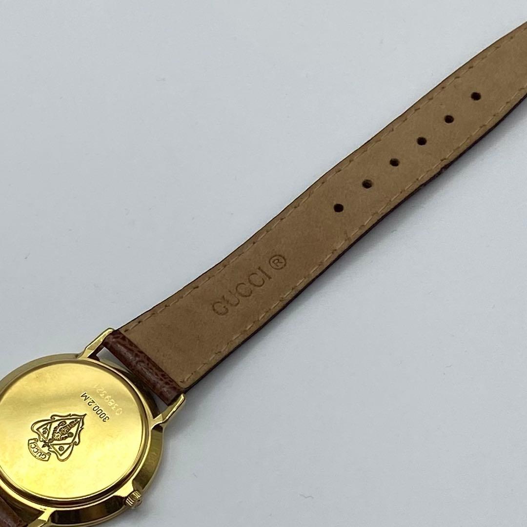 GUCCI グッチ 3000.2.M 腕時計 純正ベルト ゴールド文字盤 箱