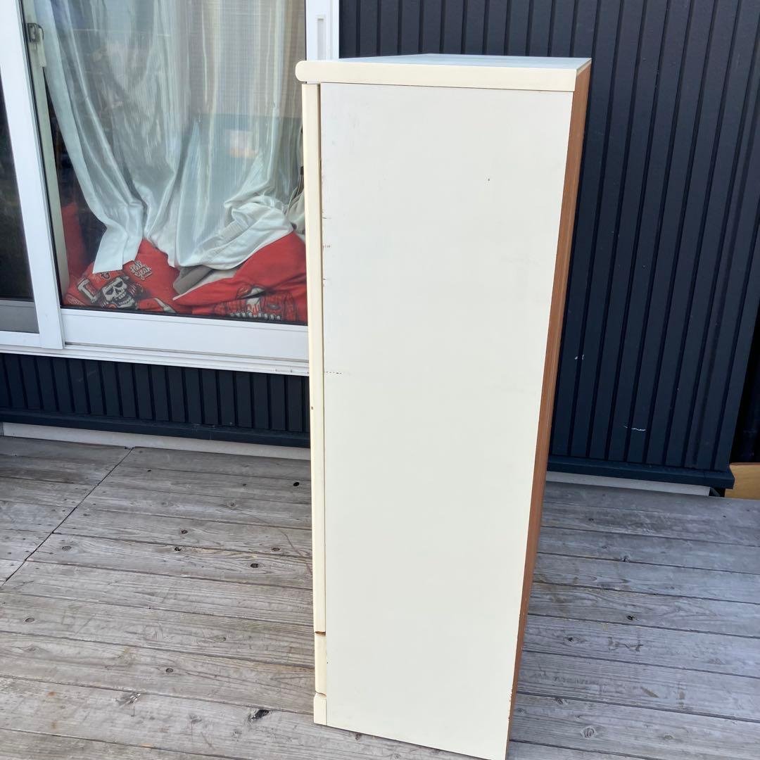 昭和レトロ ガラス扉 窓枠風 木製サイドボード 飾り棚 カップボード 古家具