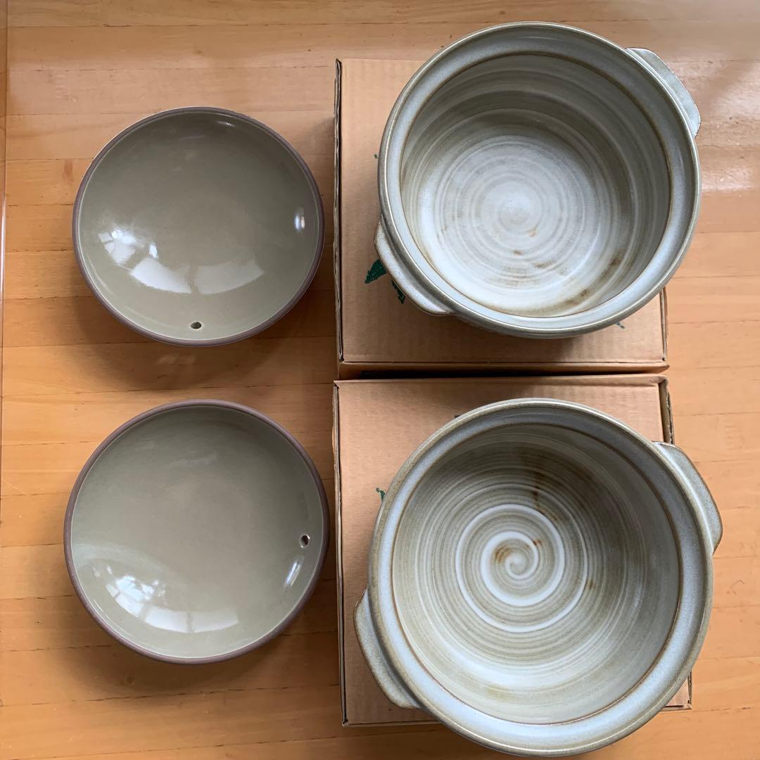 萬古焼 銀峯三島土鍋5.5号15点 新品