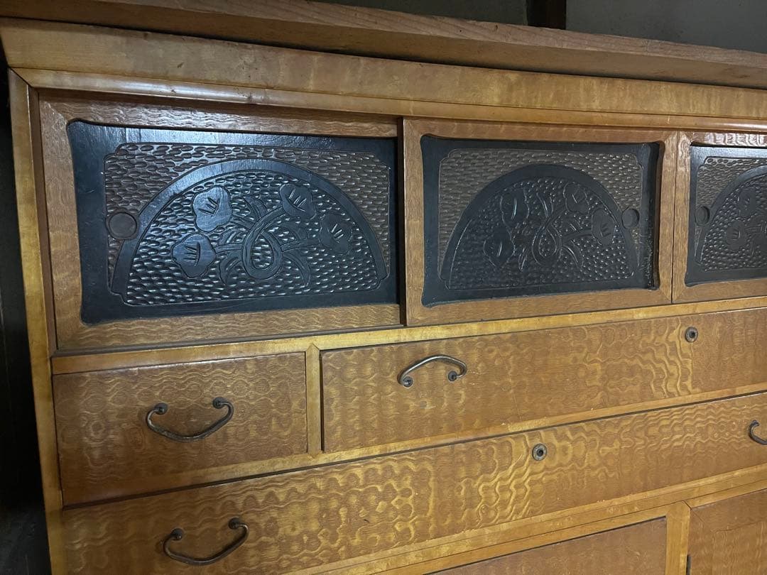 当時物| 和箪笥| 水屋箪笥| アンティーク| 大型 祖母の嫁入り家具