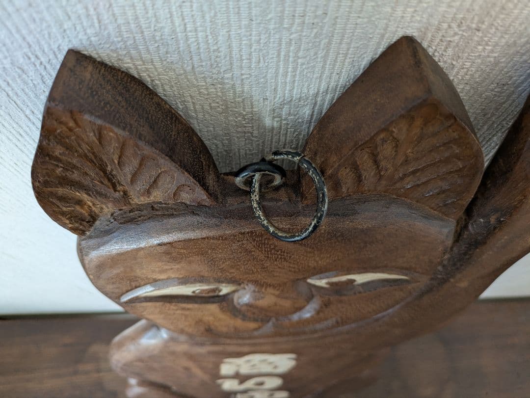 アンティーク 大型 木製 招き猫 木彫り 猫看板 縁起物 商売繁盛 骨董 猫