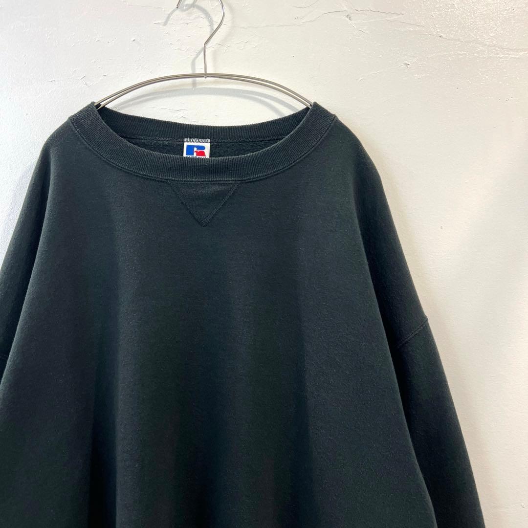 90s ラッセルアスレチック ブラック XXL 無地スウェット USA製