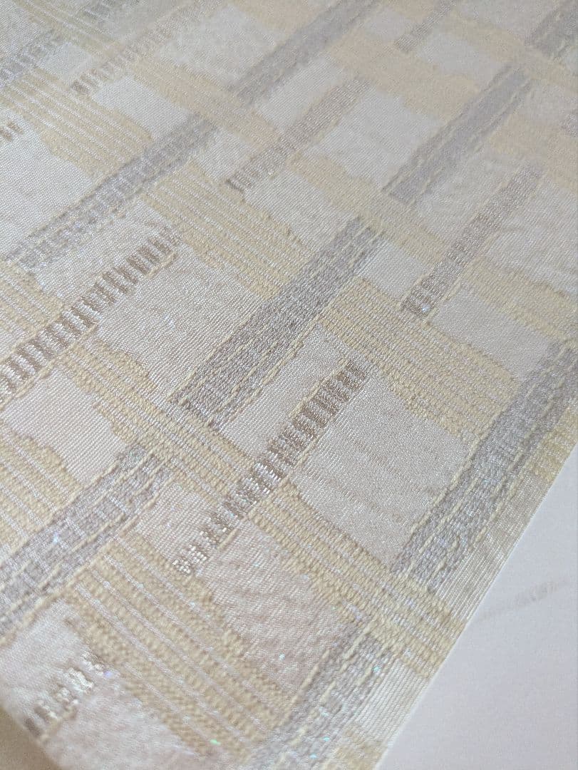 正絹西陣織木原織物吉野格子袋帯お仕立て上がり単衣袷兼用